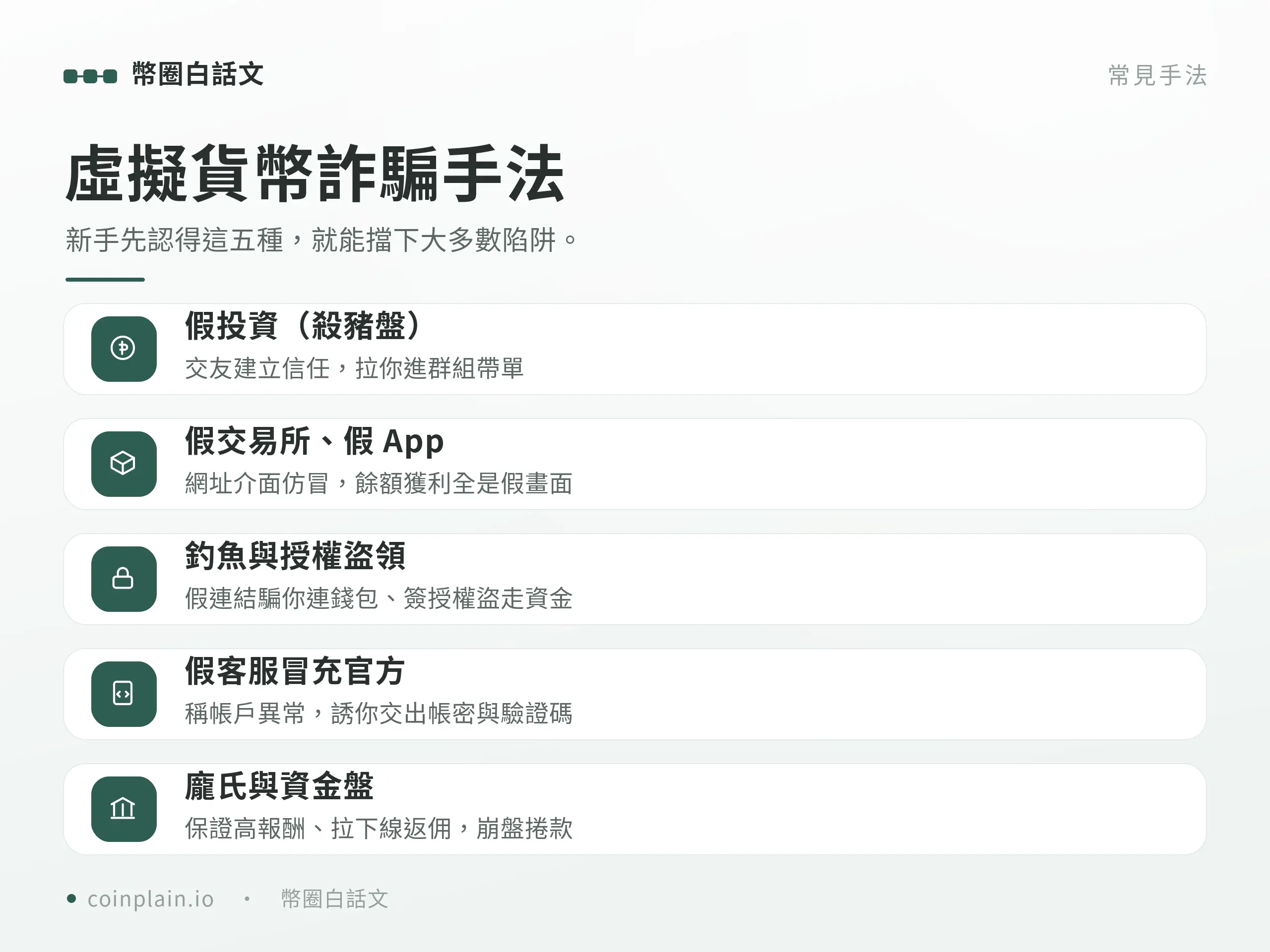 虛擬貨幣詐騙手法大全與辨識方法｜種類
