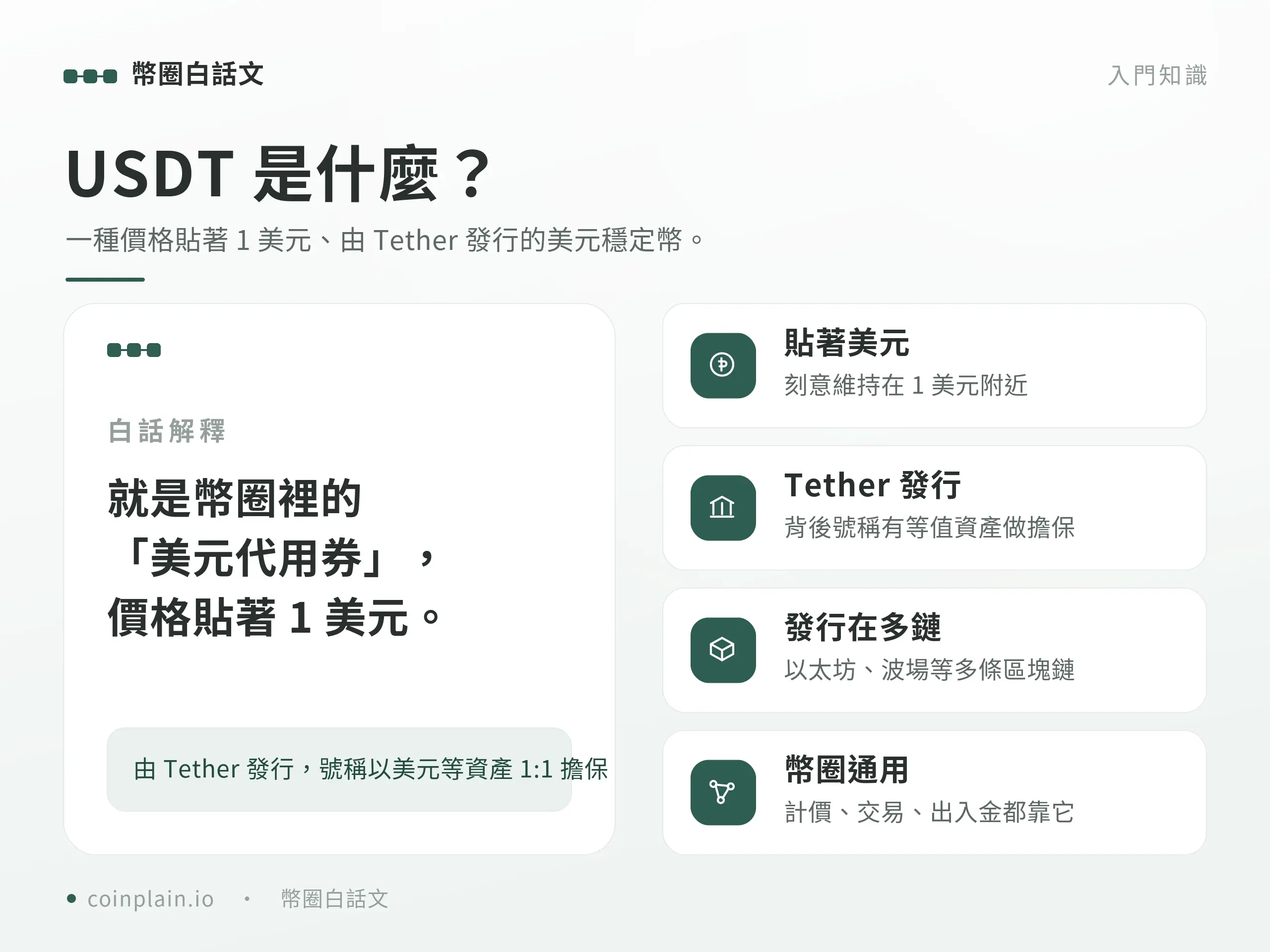 USDT 泰達幣是什麼概念示意