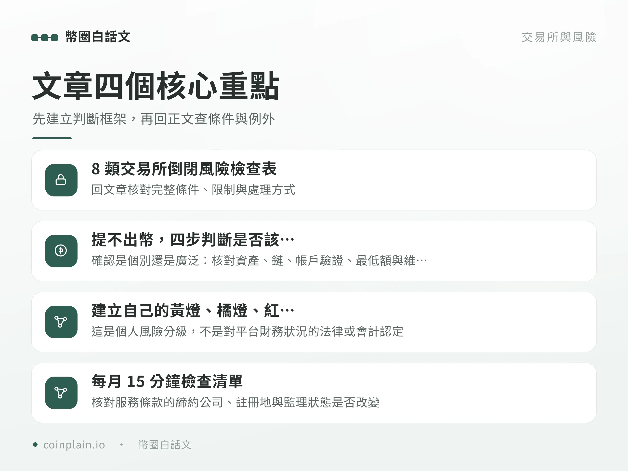交易所倒閉風險四個核心重點圖解