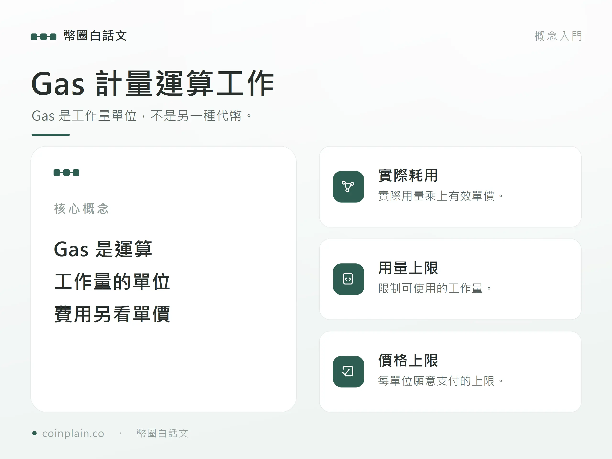 Gas 計量運算工作:Gas 是工作量單位,不是另一種代幣。